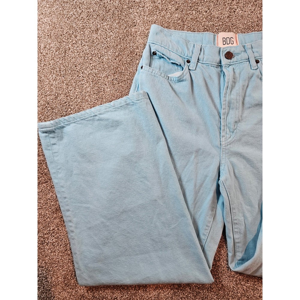 BDG Urban Outfitters High & Wide Leg Jeans Light Blue Wash Denim Size 27 - Picture 10 of 16